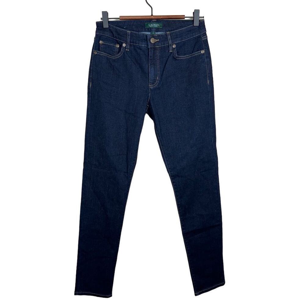 Ralph Lauren Women's Straight Jeans Size 4 Medium Wash Blue Denim Classic